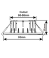 Spot encastrable 7W RA96 CCT + DimToWarm - Dimmable, Perçage: Ø6,8 cm, Dim: Ø8,3 cm, noir