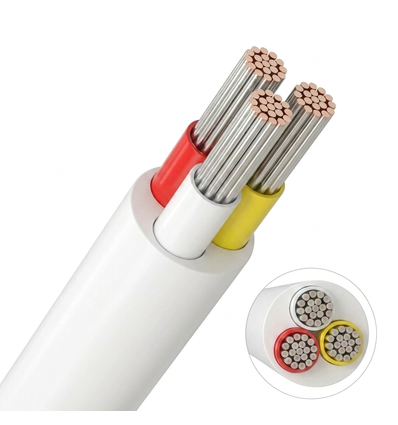Câble CCT 20m, blanc rond - 3x0,35mm², 12V-24V pour ruban LED