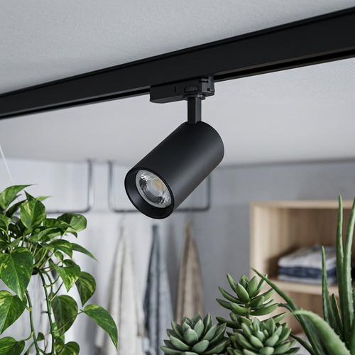 Spot sur rail triphasé GU10 Madara Altro - Noir, sans source lumineuse