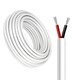100m Câble rouge/noir, blanc rond - 2x0,35mm², 12V-24V, pour ruban LED