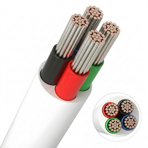 Câble RGB 10m, blanc rond - 4x0,35mm², 12V-24V pour ruban LED