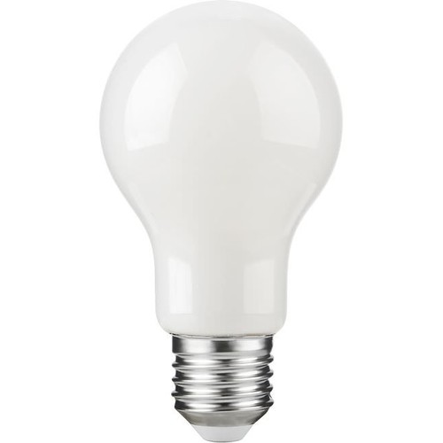 Ampoule LED E27 4,9W dimmable - A60, filament, verre opale, 2700K, 600lm