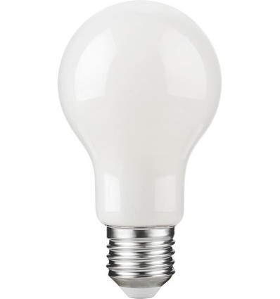 Ampoule LED E27 4,9W dimmable - A60, filament, verre opale, 2700K, 600lm