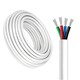 Câble RGB 100m, blanc rond - 4x0,35mm², 12V-24V pour ruban LED