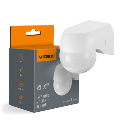 Détecteur de mouvement et de lumière PIR 800W - IP44, blanc
