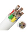Câble RGB+CCT 100m, blanc rond - 6x0,35mm², 12V-24V pour ruban LED