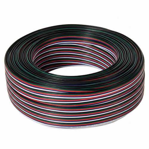 Câble RGBW 100m 1,2mm² - 5 fils (16AWG), 12V-24V pour ruban LED
