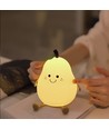 Veilleuse Poire MOCHI en silicone souple - rechargeable, changement de couleur + blanc chaud