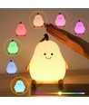 Veilleuse Poire MOCHI en silicone souple - rechargeable, changement de couleur + blanc chaud