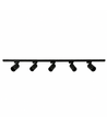 Kit rail 1 phase BASIC - 2m, noir, 5 spots, GU10, sans ampoule