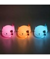 Veilleuse MOCHI Axolotl en silicone souple - rechargeable, changement de couleur + blanc chaud