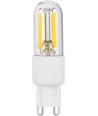 Ampoule LED G9 3W dimmable - 6,6cm, 270lm, filament, verre clair, 2700K