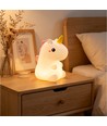 Veilleuse Licorne MOCHI en silicone souple - rechargeable, changement de couleur + blanc chaud