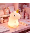 Veilleuse Licorne MOCHI en silicone souple - rechargeable, changement de couleur + blanc chaud
