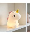 Veilleuse Licorne MOCHI en silicone souple - rechargeable, changement de couleur + blanc chaud