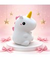 Veilleuse Licorne MOCHI en silicone souple - rechargeable, changement de couleur + blanc chaud