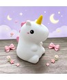 Veilleuse Licorne MOCHI en silicone souple - rechargeable, changement de couleur + blanc chaud