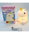Veilleuse Licorne MOCHI en silicone souple - rechargeable, changement de couleur + blanc chaud
