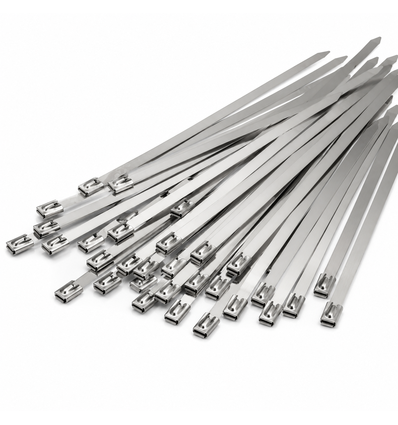 100x Serre-câbles en Acier Inoxydable - 4,6 x 200 mm, Acier, 100 pcs