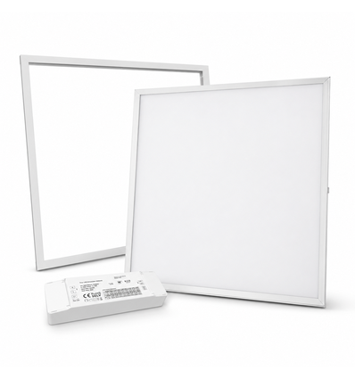 Dalle 60x60 Troldtekt + cadre à ressorts - Hauteur: 12,5mm, kit complet avec driver dimmable, 36W