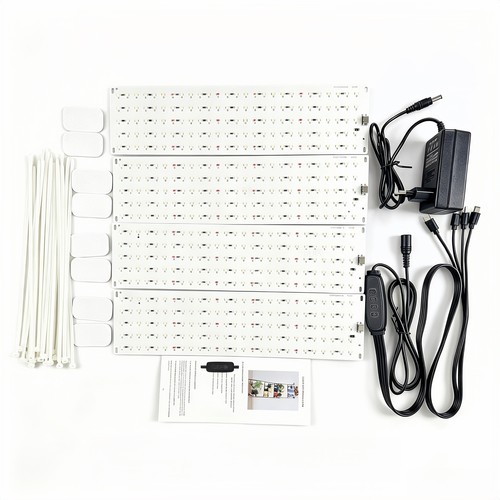 Lot de 4 lampes de croissance 35W - Avec minuteur, spectre complet, sans ventilateur, IP20