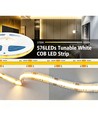 Ruban LED COB CCT 10m 10W/m RA97 - 24V DC, IP20, 576 LED par mètre