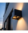 Applique 6W CUBIC PRO - IP65, noir, repiquable, ajustable, carrée, haut/bas, extérieur, source incluse
