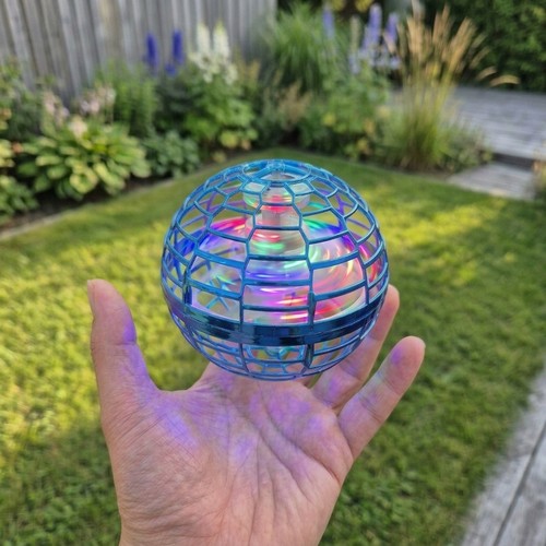 Hover Orb balle volante avec lumière RGB - Ø9,5 cm, bleu, parfait pour les enfants et les âmes d