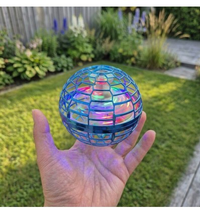 Hover Orb balle volante avec lumière RGB - Ø9,5 cm, bleu, parfait pour les enfants et les âmes d