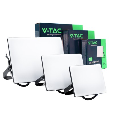 Lot de 3 projecteurs CCT 30W, 50W et 100W - 3 couleurs de lumière, face dépolie, lampe de chantier, extérieur