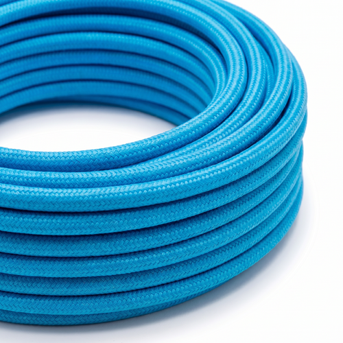 Câble textile 5m 2x0,75 mm² - 230V, Bleu clair