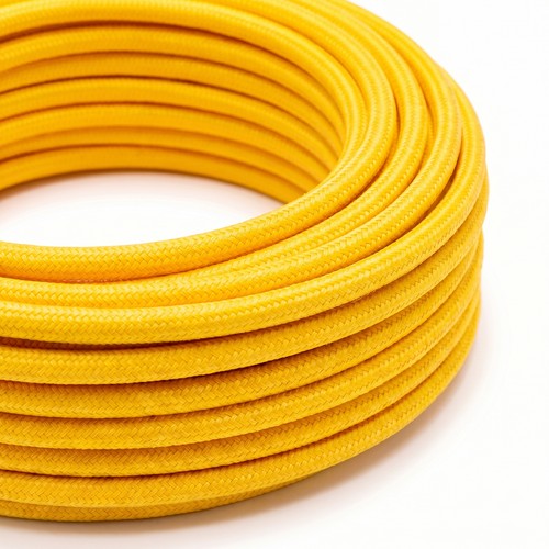 Câble textile 5m 2x0,75 mm² - 230V, Jaune
