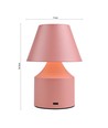 Lampe de table LED rechargeable - Rose, tactile dimmable, 3-en-1, IP20