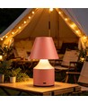 Lampe de table LED rechargeable - Rose, tactile dimmable, 3-en-1, IP20