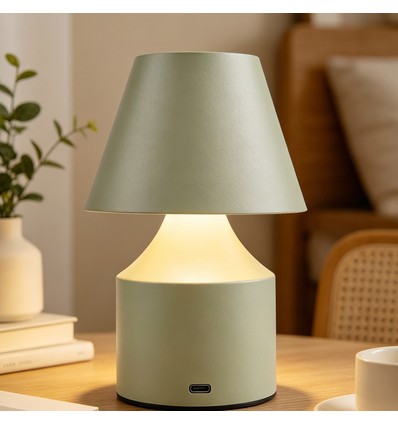 Lampe de table LED rechargeable - Vert, tactile dimmable, 3en1, IP20