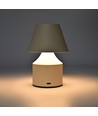 Lampe de table LED rechargeable - Crème, tactile dimmable, 3-en-1, IP20
