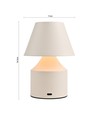 Lampe de table LED rechargeable - Crème, tactile dimmable, 3-en-1, IP20