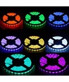 Ruban LED RGB 5m 4,8W/m résistant aux éclaboussures - 12V DC, IP65, 30 LED par mètre