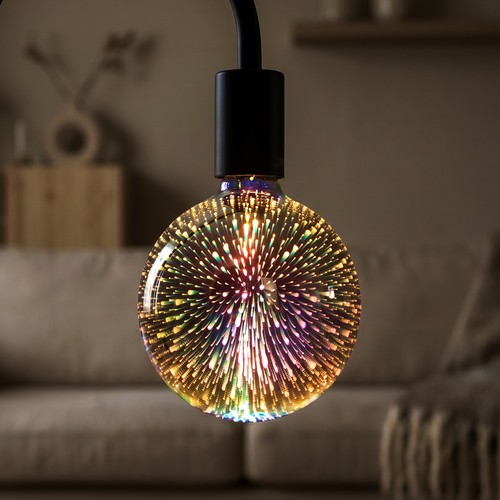 3D LED Ampoule 4W E27 - Effet étoile, 3000K, G125