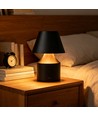 Lampe de table LED rechargeable - Noir, tactile dimmable, 3en1, IP20