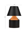 Lampe de table LED rechargeable - Noir, tactile dimmable, 3en1, IP20
