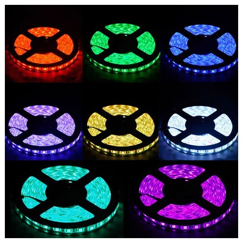 Ruban LED RGB 5m 14W/m - 12V DC, IP68, 60 LED par mètre, Étanche