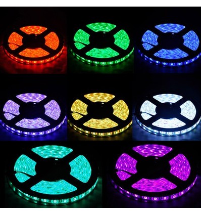 Ruban LED RGB 5m 14W/m - 12V DC, IP68, 60 LED par mètre, Étanche
