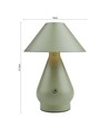 Lampe de table LED rechargeable - Vert, Ø16cm, H 21,5cm, tactile dimmable, 3en1, IP20