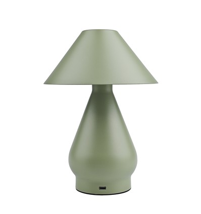 Lampe de table LED rechargeable - Vert, Ø16cm, H 21,5cm, tactile dimmable, 3en1, IP20