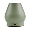 Lampe de table LED rechargeable - Vert, Ø16cm, H 21,5cm, tactile dimmable, 3en1, IP20