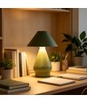 Lampe de table LED rechargeable - Vert, Ø16cm, H 21,5cm, tactile dimmable, 3en1, IP20