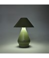 Lampe de table LED rechargeable - Vert, Ø16cm, H 21,5cm, tactile dimmable, 3en1, IP20