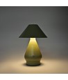 Lampe de table LED rechargeable - Vert, Ø16cm, H 21,5cm, tactile dimmable, 3en1, IP20