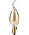Ampoule LED flamme coup de vent E14 2W dimmable - C35, filament, 2200K, verre doré